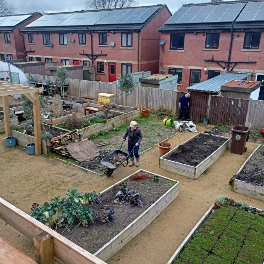 click to see larger image Busy day at the garden