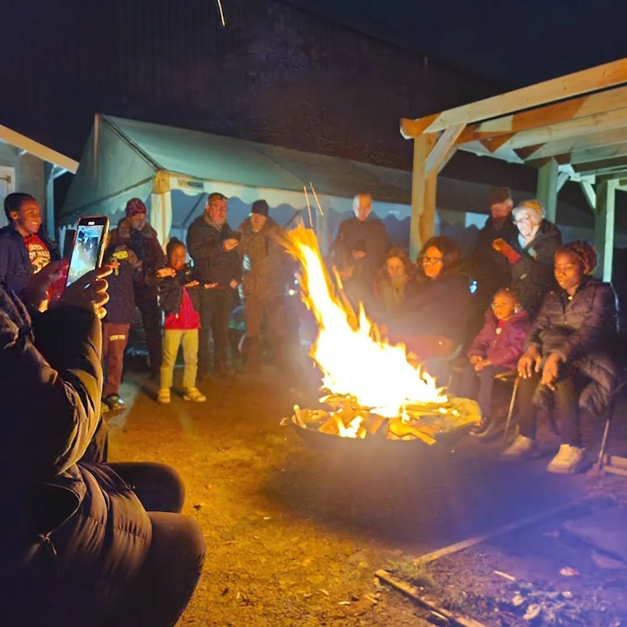 click to view larger image firepit at the community garden